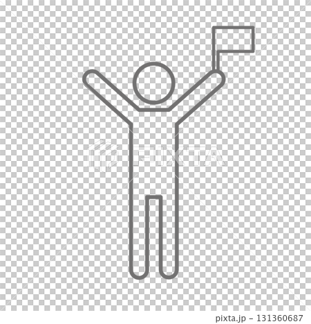 旗を振る人のピクトグラムアイコン 旗を振る人のピクトグラムアイコン 131360687