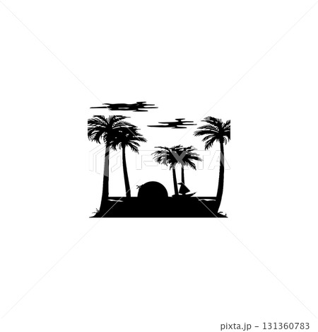 tropical scenery with towering coconut trees. 131360783