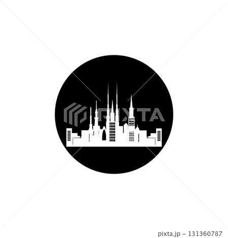 tall building vector illustration black background 131360787