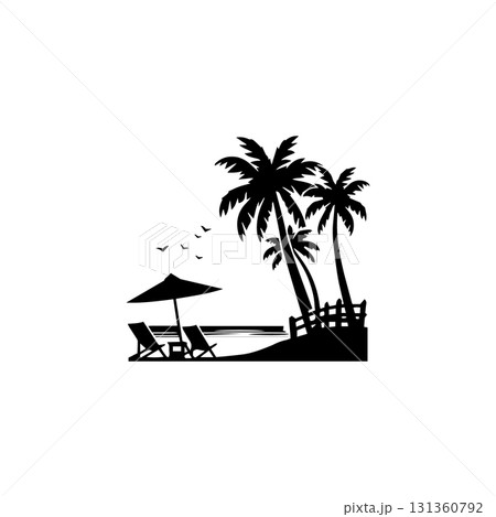 tropical scenery with towering coconut trees. tropical scenery with towering coconut trees. 131360792