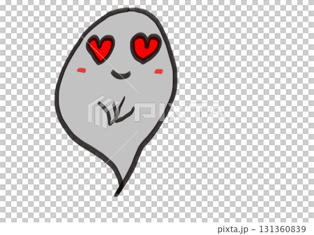 心形眼睛的可愛鬼魂插圖 131360839