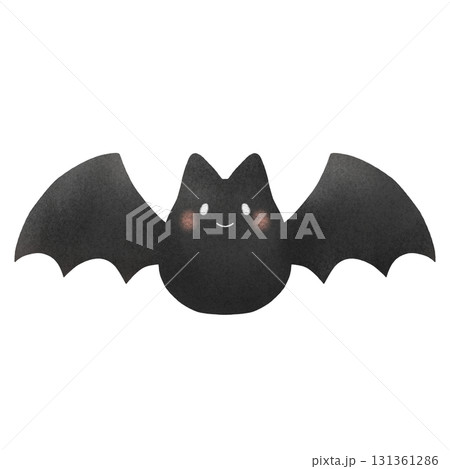 かわいいコウモリ【ハロウィン／手描き風】 131361286