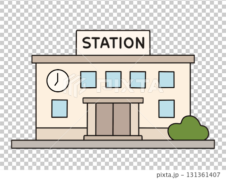 シンプルな駅のイラスト 131361407