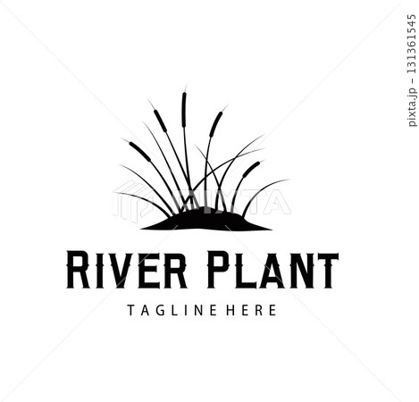 Grass river plant cattails logo, design with simple art concept, natural plant symbol, illustration, template, icon Grass river plant cattails logo, design with simple art concept, natural plant symbol, illustration, template, icon 131361545