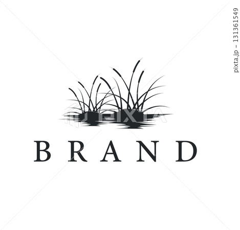 Grass river plant cattails logo, design with simple art concept, natural plant symbol, illustration, template, icon Grass river plant cattails logo, design with simple art concept, natural plant symbol, illustration, template, icon 131361549