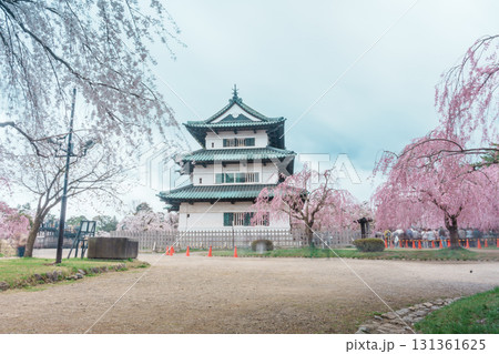 Beautiful Hirosaki Castle park with Sakura Cherry Blossom and Iwaki mount in Spring, traveling in Hirosaki city, Aomori, Tohoku, Japan. Landmark famous in Japan. Travel and Vacation destination Beautiful Hirosaki Castle park with Sakura Cherry Blossom and Iwaki mount in Spring, traveling in Hirosaki city, Aomori, Tohoku, Japan. Landmark famous in Japan. Travel and Vacation destination 131361625