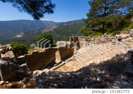 Remains of ancient odeon in Lycian settlement of Arycanda, Turkey 131361772