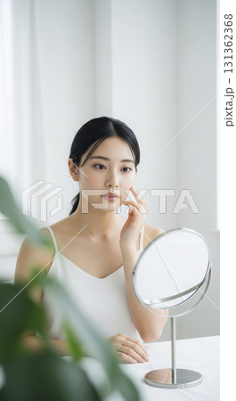 女性　ビューティー　美容　メイク　スキンケア 131362368