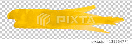 yellow watercolor background. Artistic hand paint. Isolated on transparent background. 131364774