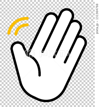 揮手錶情符號簡單插畫素材 揮手錶情符號簡單插畫素材 131364788