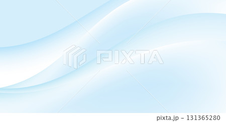 ミニマルな曲線、水色のグラデーション背景 131365280