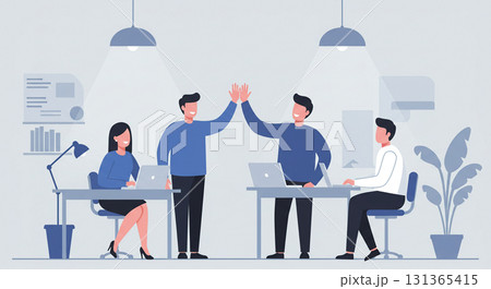 チームワークで達成感を共有 131365415