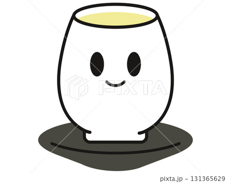 ゆるキャラ風黒い茶碗蒸しくんデザイン 131365629