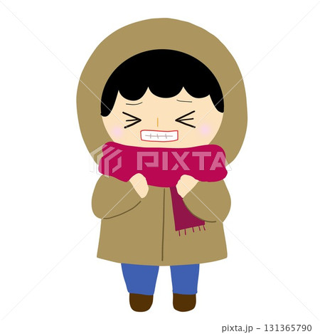 寒くて凍える人（防寒/季節の変わり目） 131365790