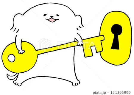 鍵穴に鍵を差し込む犬 鍵穴に鍵を差し込む犬 131365999