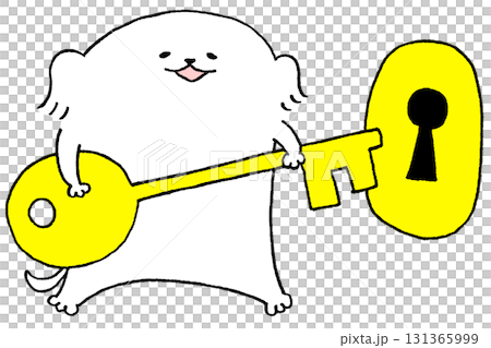 鍵穴に鍵を差し込む犬 鍵穴に鍵を差し込む犬 131365999