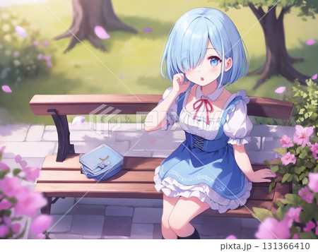 可愛い女の子のイラスト 131366410