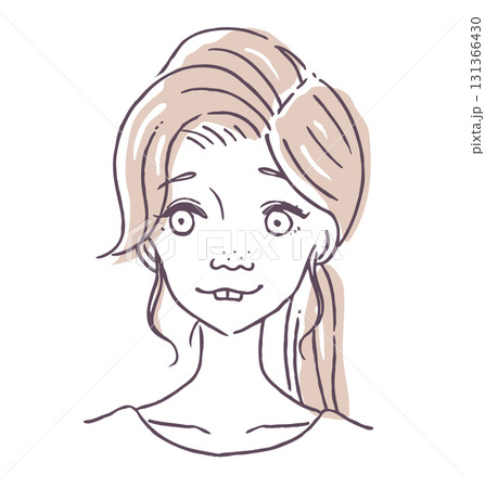 ブサイクな若い女性のベクターイラスト素材 ブサイクな若い女性のベクターイラスト素材 131366430