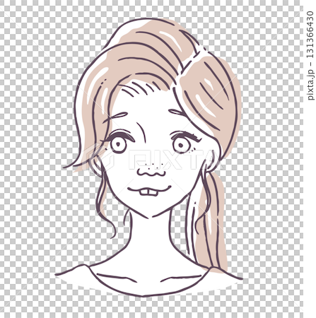ブサイクな若い女性のベクターイラスト素材 ブサイクな若い女性のベクターイラスト素材 131366430