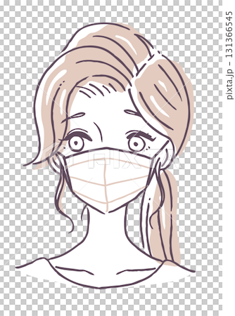 マスクをした綺麗な女性のベクターイラスト素材 マスクをした綺麗な女性のベクターイラスト素材 131366545