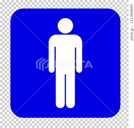 Vector illustration of a white man's pictogram on a blue background Vector illustration of a white man's pictogram on a blue background 131366660