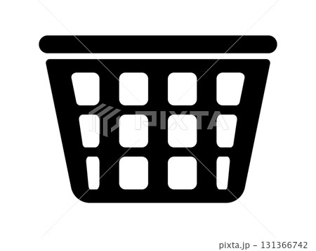 洗濯カゴのアイコン　モノトーン 131366742
