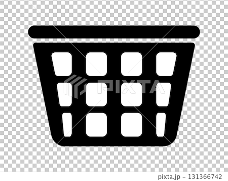 洗濯カゴのアイコン　モノトーン 131366742