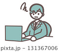 パソコン作業で悩む男性会社員 131367006
