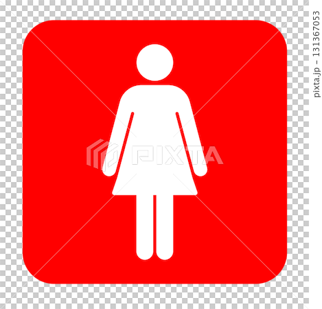 紅色背景上白人婦女象形文字的向量插圖 131367053