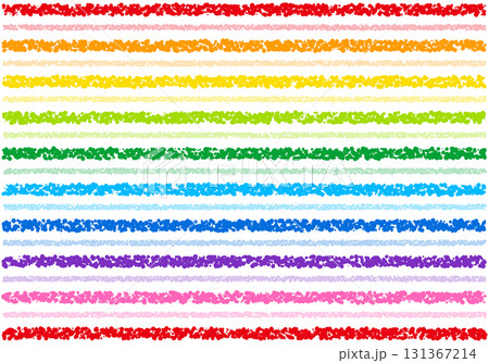 手描きのクレヨン素材　背景　横ボーダー 131367214