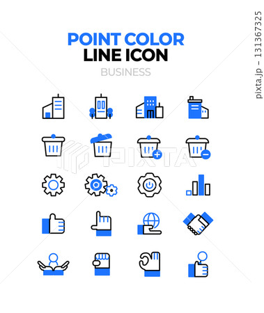 Various point color line icons 131367325