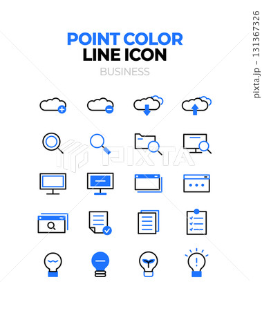 Various point color line icons 131367326