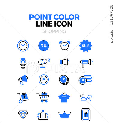 Various point color line icons 131367329