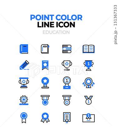 Various point color line icons Various point color line icons 131367333