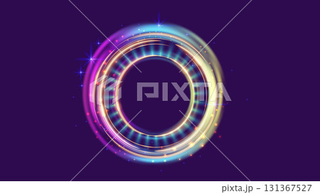 Realistic sci-fi portal with plasma gold glow hologram effect Realistic sci-fi portal with plasma gold glow hologram effect 131367527