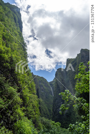 Vaipo waterfall in Hakaui valley, Nuku Hiva, French Polynesia wild nature Vaipo waterfall in Hakaui valley, Nuku Hiva, French Polynesia wild nature 131367704