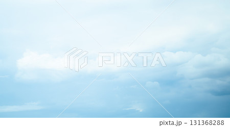 Sky Cloud Blue Background Paronama Web Cloudy summer Winter Season Day, Light Beauty Horizon Spring Brigth Gradient Calm Abstract Backdrop Air Nature View Wallpaper Landscape Cyan color Environment. 131368288