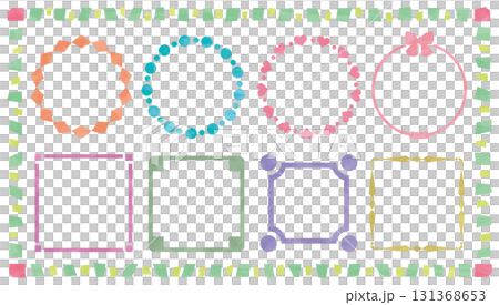 Simple frame set_Watercolor style Simple frame set_Watercolor style 131368653