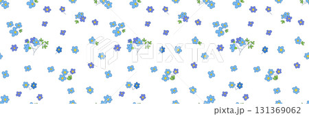Seamless forget-me-not floral pattern on white background 131369062