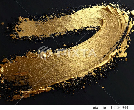金箔テクスチャ 和風ブラシアート 背景素材 131369443