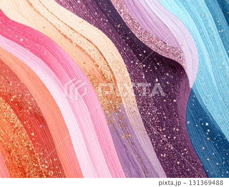 カラフルなウェーブな背景 131369488