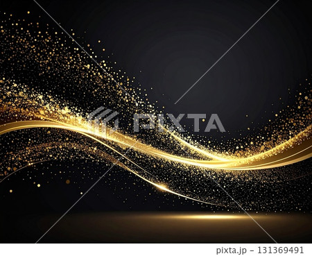 ゴールドのラインが美しい背景 131369491