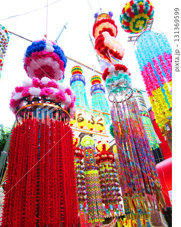 ふじのいち商店街の七夕祭りの風景 131369599