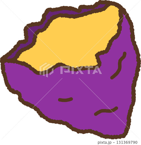 手書き風の単品アイコンイラスト　野菜　さつまいも　カット 131369790