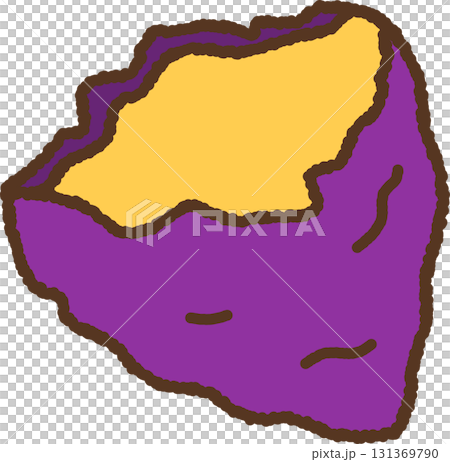 手書き風の単品アイコンイラスト　野菜　さつまいも　カット 131369790