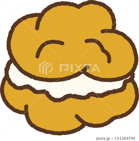手書き風の単品アイコンイラスト 食べ物 シュークリーム 手書き風の単品アイコンイラスト 食べ物 シュークリーム 131369795