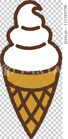 手繪單一圖示插圖食品軟冰淇淋 131369796