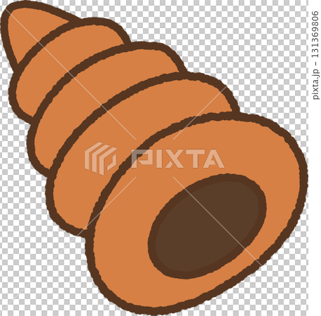 手書き風の単品アイコンイラスト　食べ物　チョココロネ 131369806