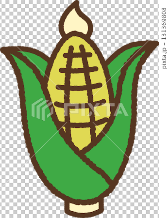 手書き風の単品アイコンイラスト　野菜　とうもろこし 131369808