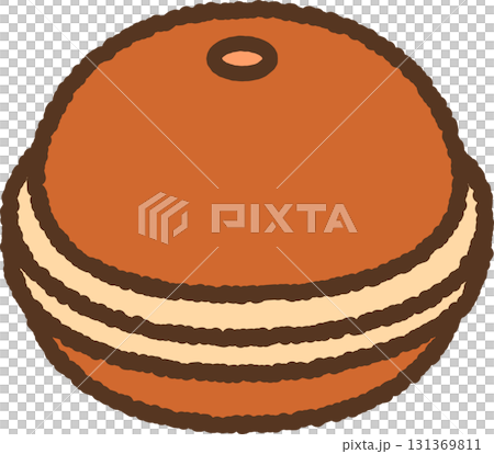 Hand-drawn single icon illustration Food Dorayaki Hand-drawn single icon illustration Food Dorayaki 131369811